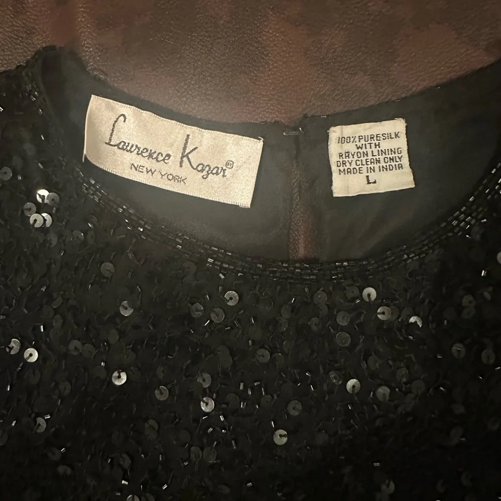 Laurence Kazar Black Sequin Blouse - Picture 4 of 8
